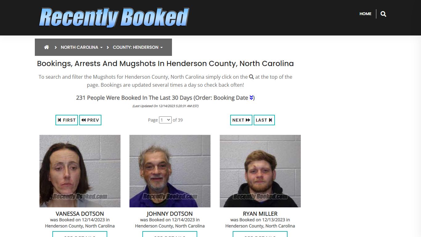 Bookings, Arrests and Mugshots in Henderson County, North Carolina